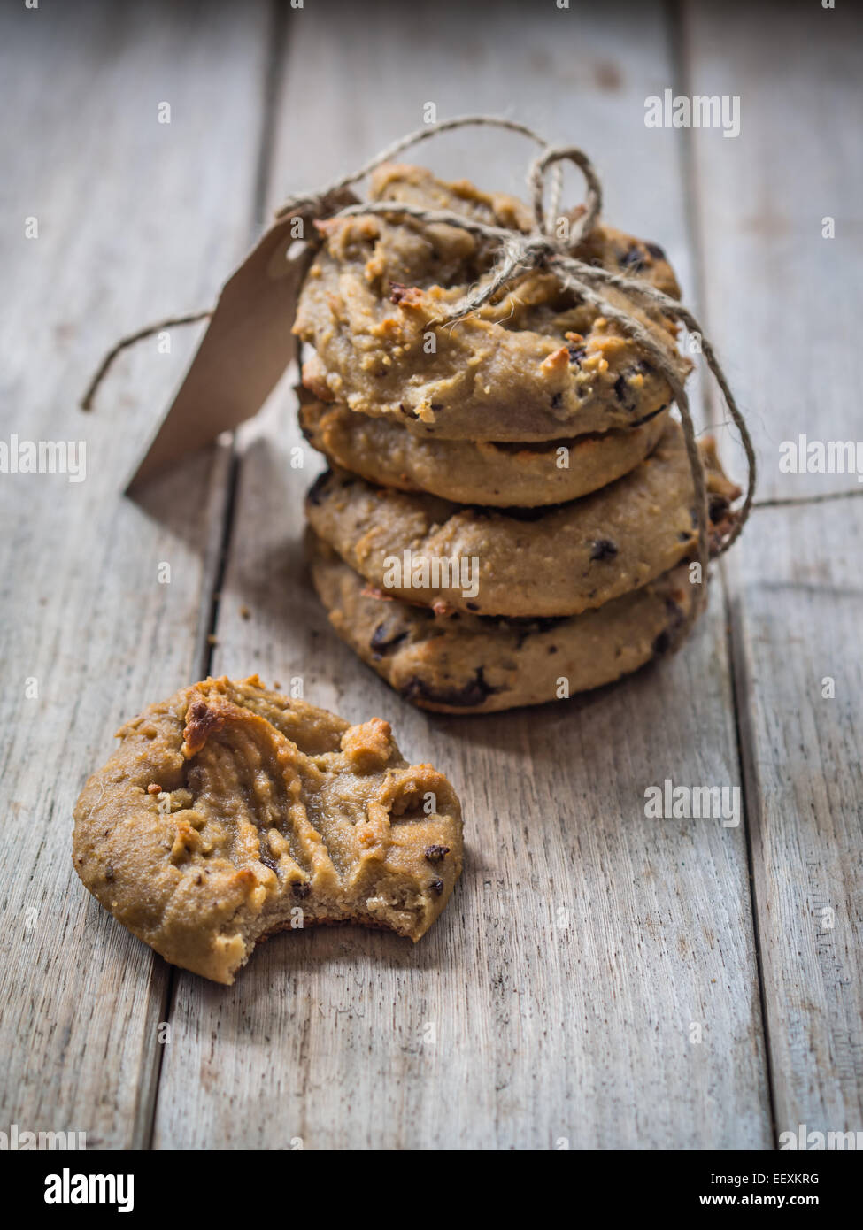 Flourless Chocolat Sans Gluten Cookies de pois chiches. Banque D'Images