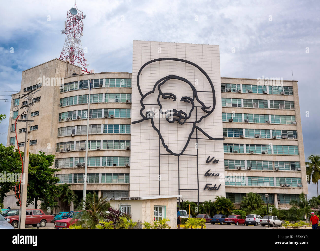 L'installation d'art au ministère de l'information et des télécommunications, Camilo Cienfuegos, La Havane, Cuba Banque D'Images
