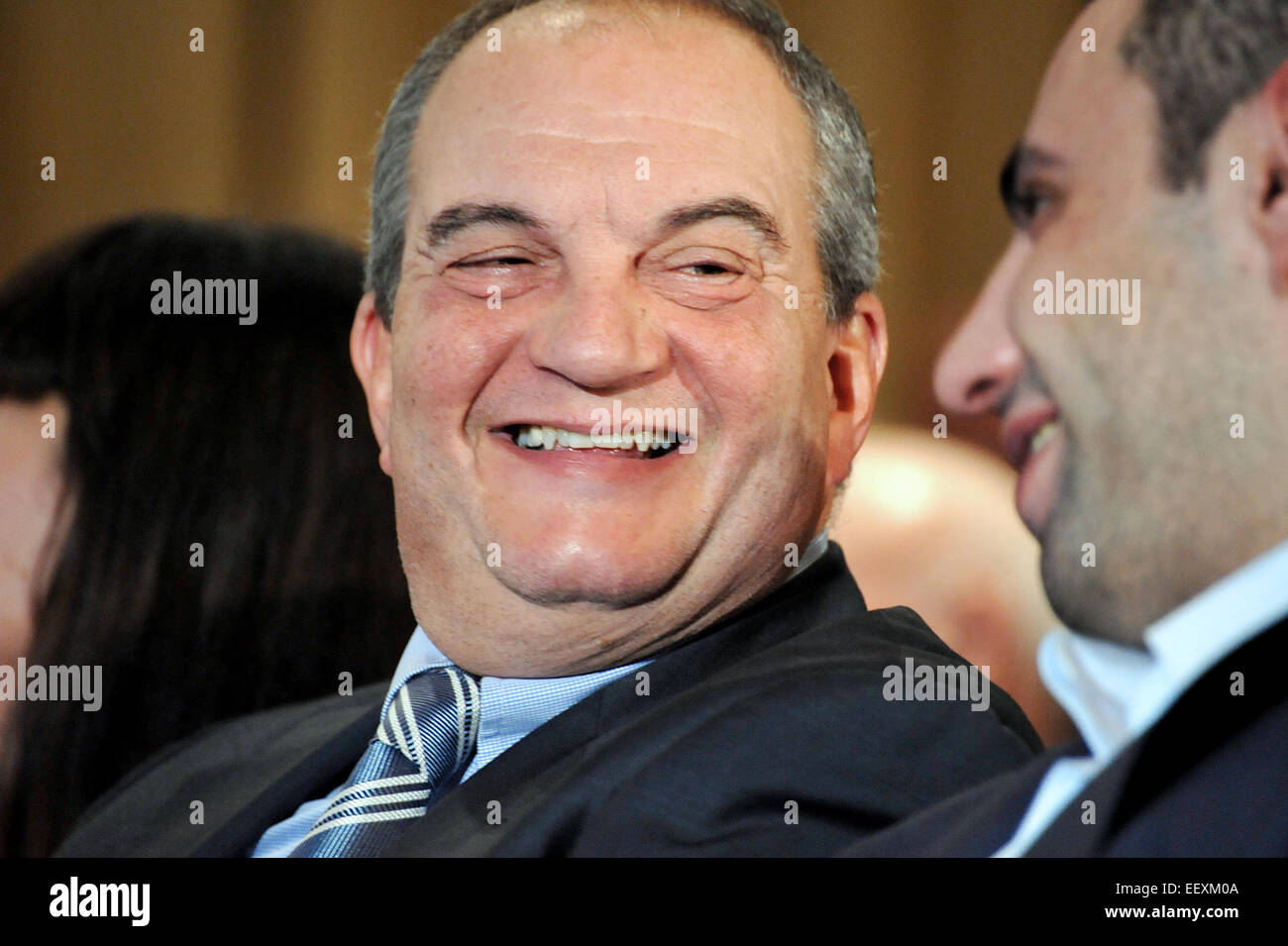 L'ancien Premier Ministre et chef du parti Nouvelle Démocratie Grèce Konstantinos Karamanlis, Janvier 2015 Banque D'Images