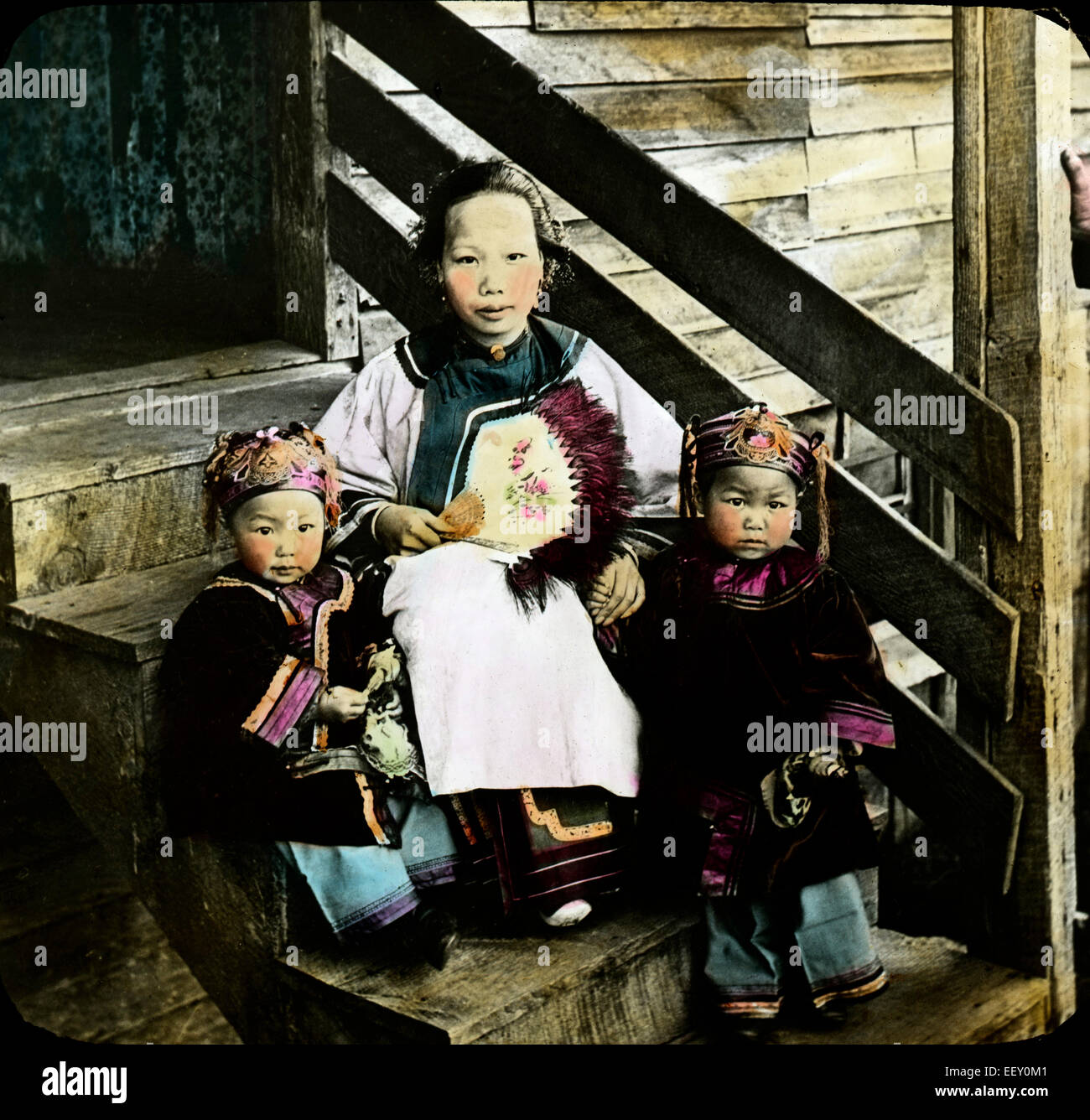 Les enfants chinois, Portrait, Olympia, Washington, USA, vers 1900 Banque D'Images