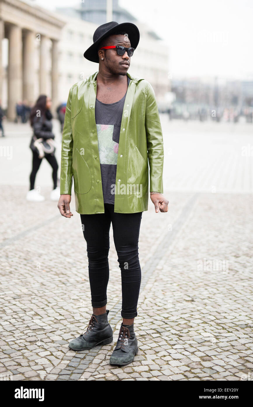 Norman K.K. Munyendo participants Mercedes-Benz Fashion Week à Berlin, Allemagne - 19 Jan 2015 - Photo : Manhattan piste/Tony Haupt Banque D'Images