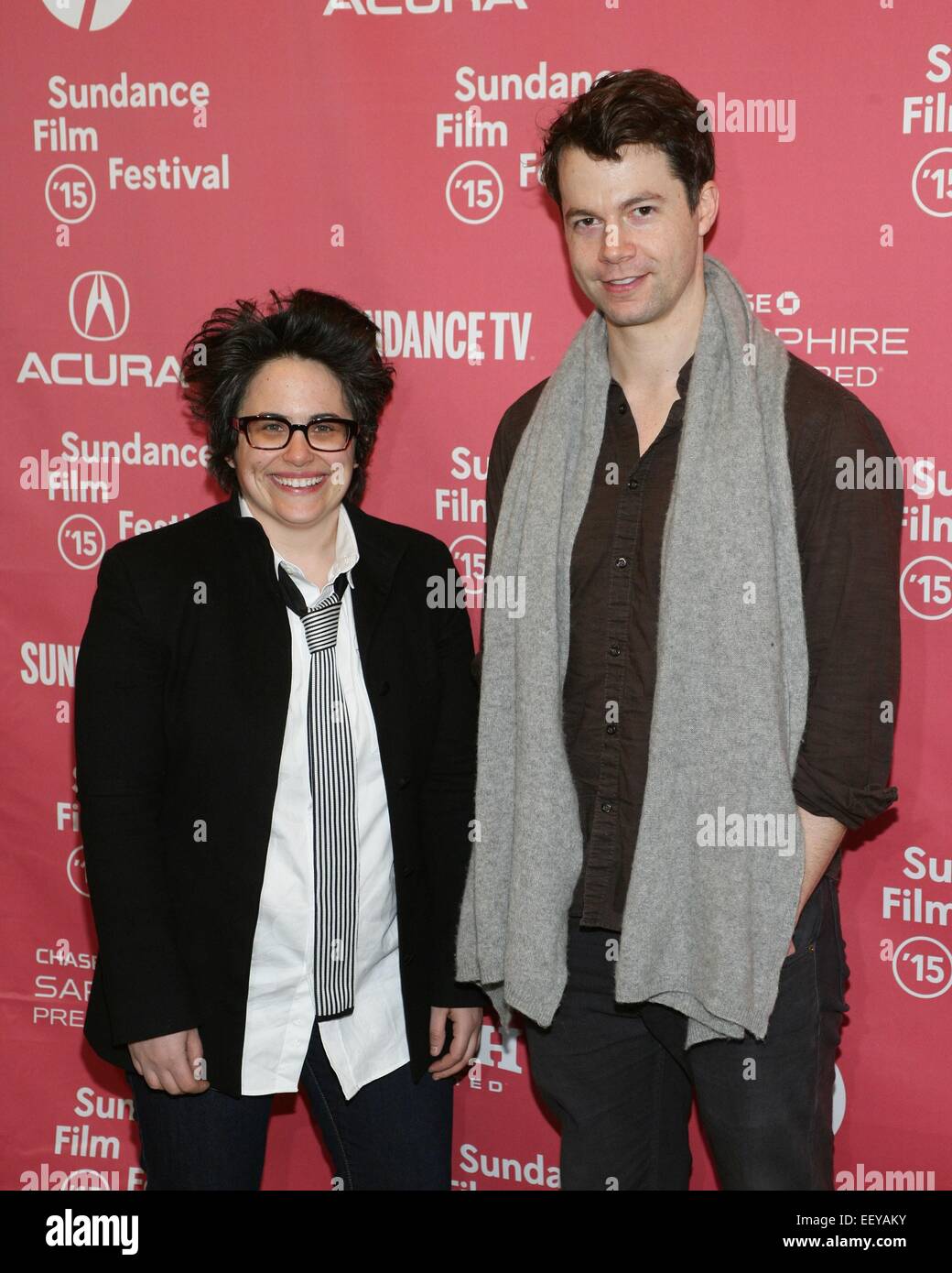 Park City, Utah, USA. 23 Jan, 2015. Nora Kroll-Rosenbaum (Compositeur), Brian McOmber (Compositeur) au niveau des arrivées pour Stockholm, NEW YORK première mondiale au Festival du Film de Sundance 2015, Eccles Center, Park City, UT 23 Janvier, 2015. Credit : James Atoa/Everett Collection/Alamy Live News Banque D'Images