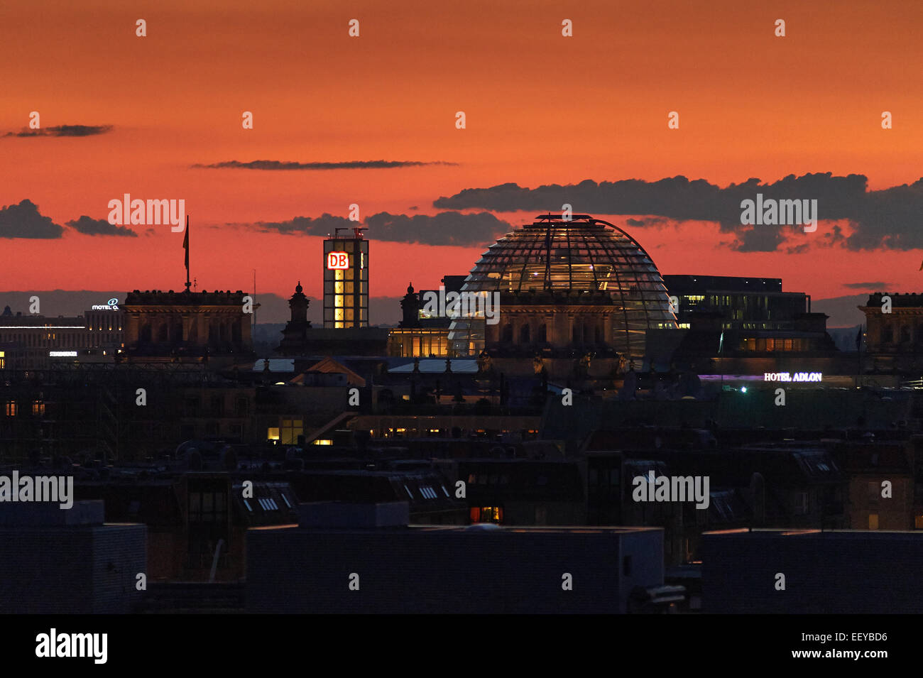 Berlin, Allemagne, coucher de soleil sur Berlin Banque D'Images