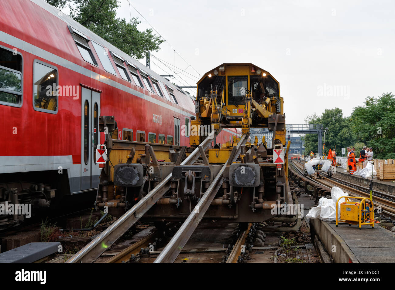 Berlin, Allemagne, renouvellement des voies sur le Stadtbahn de Berlin Banque D'Images