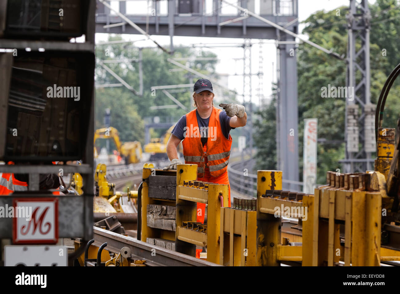 Berlin, Allemagne, renouvellement des voies sur le Stadtbahn de Berlin Banque D'Images