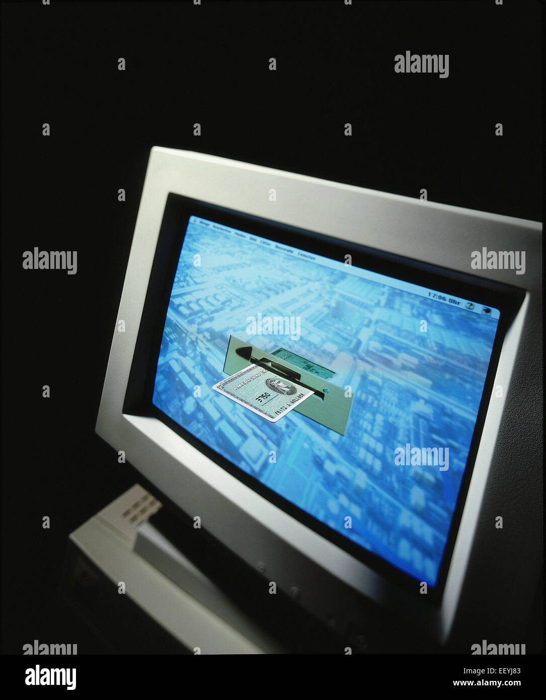 Hambourg, Allemagne, dans la collection de carte de crédit sur un moniteur d'ordinateur Banque D'Images