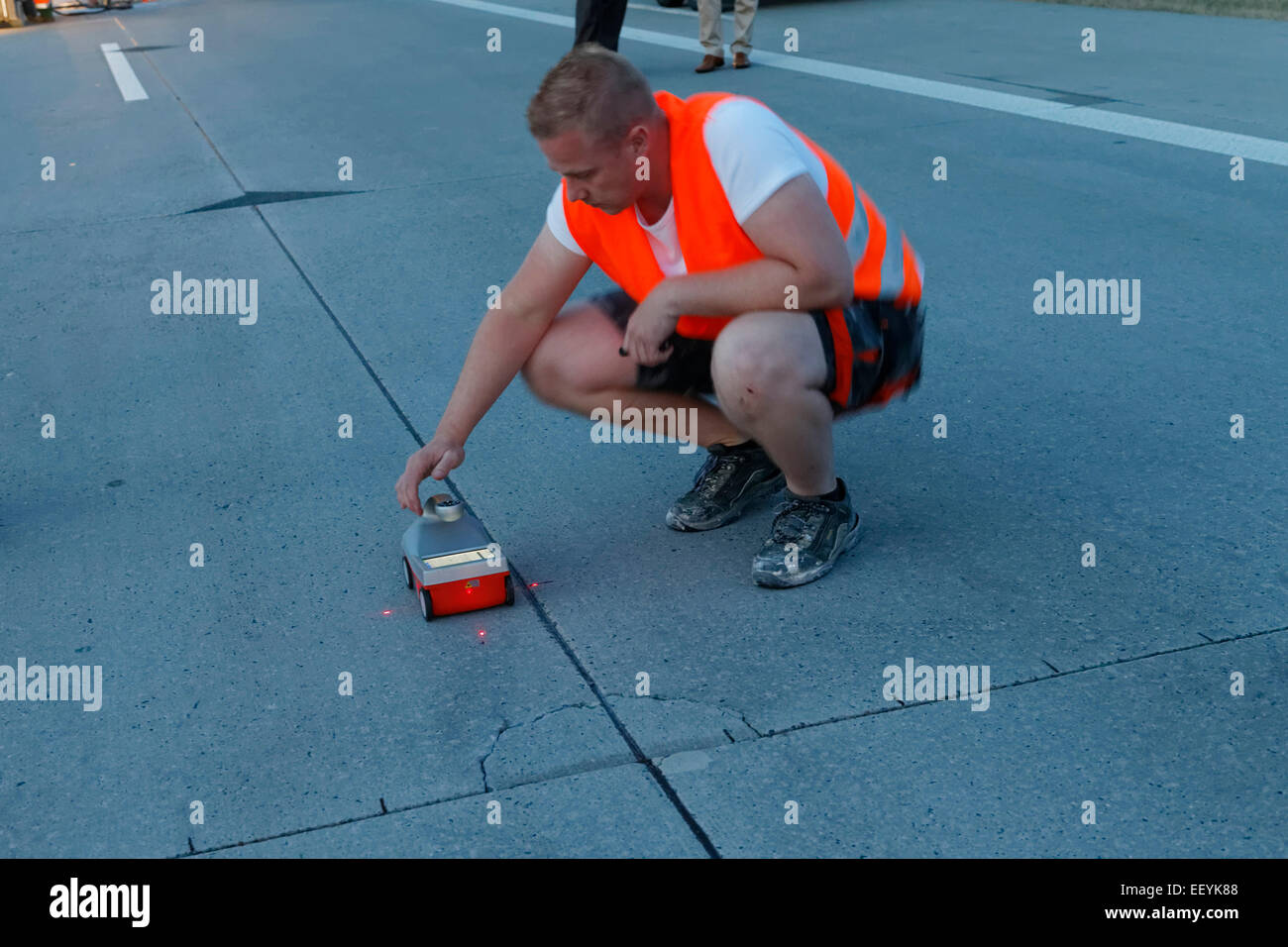 Betonplomben test track A9 Banque D'Images