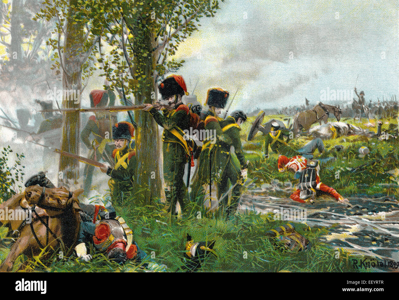 La bataille de Waterloo le dimanche 18 juin 1815 près de Waterloo, dans l'actuelle Belgique, Die Schlacht bei Waterloo oder Schlacht être Banque D'Images