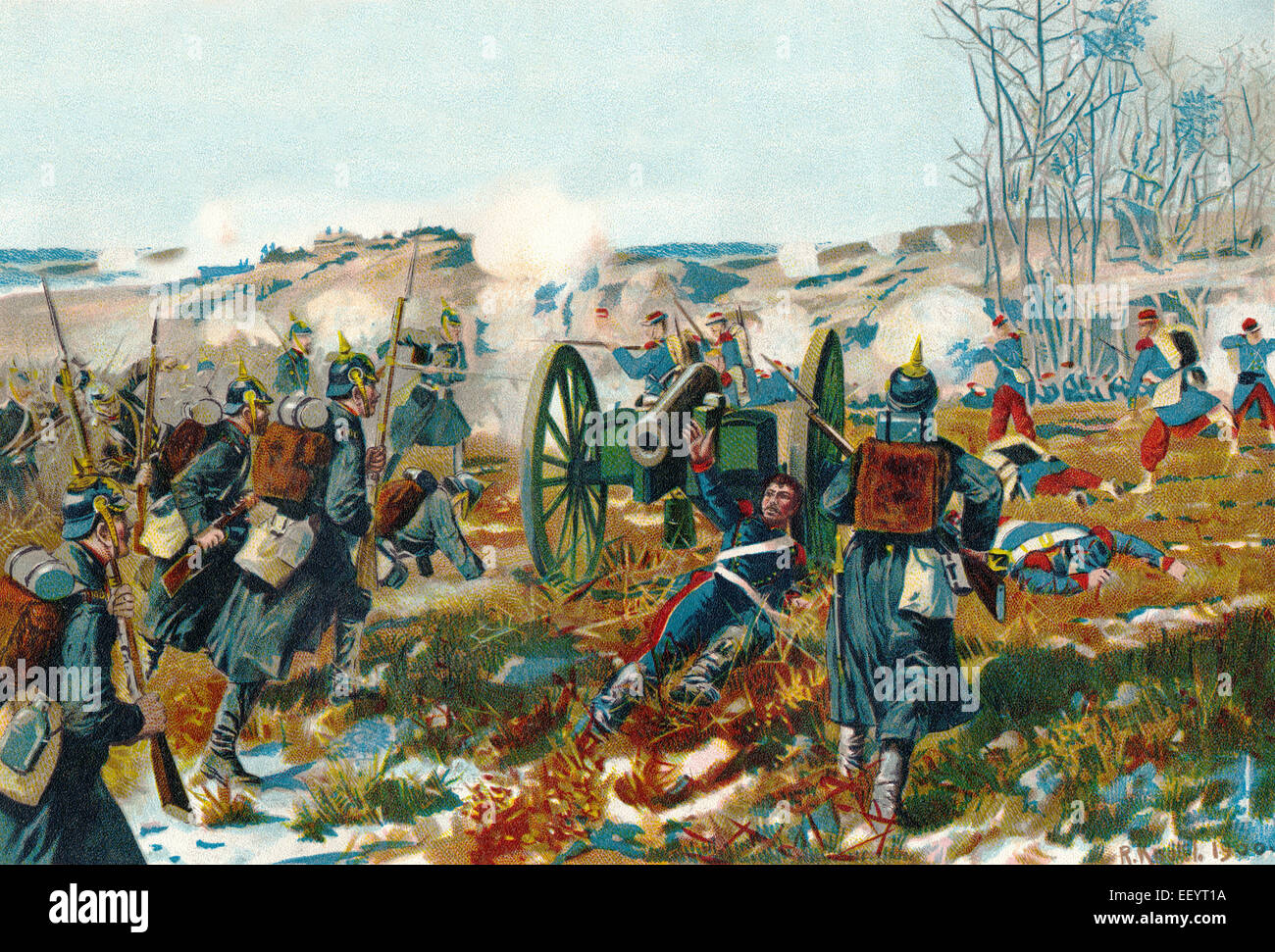 Bataille de Villiers ou Villiers-Champigny, Bataille de Champigny, le 30 novembre 1870 durant le siège de Paris, guerre franco-prussienne Banque D'Images