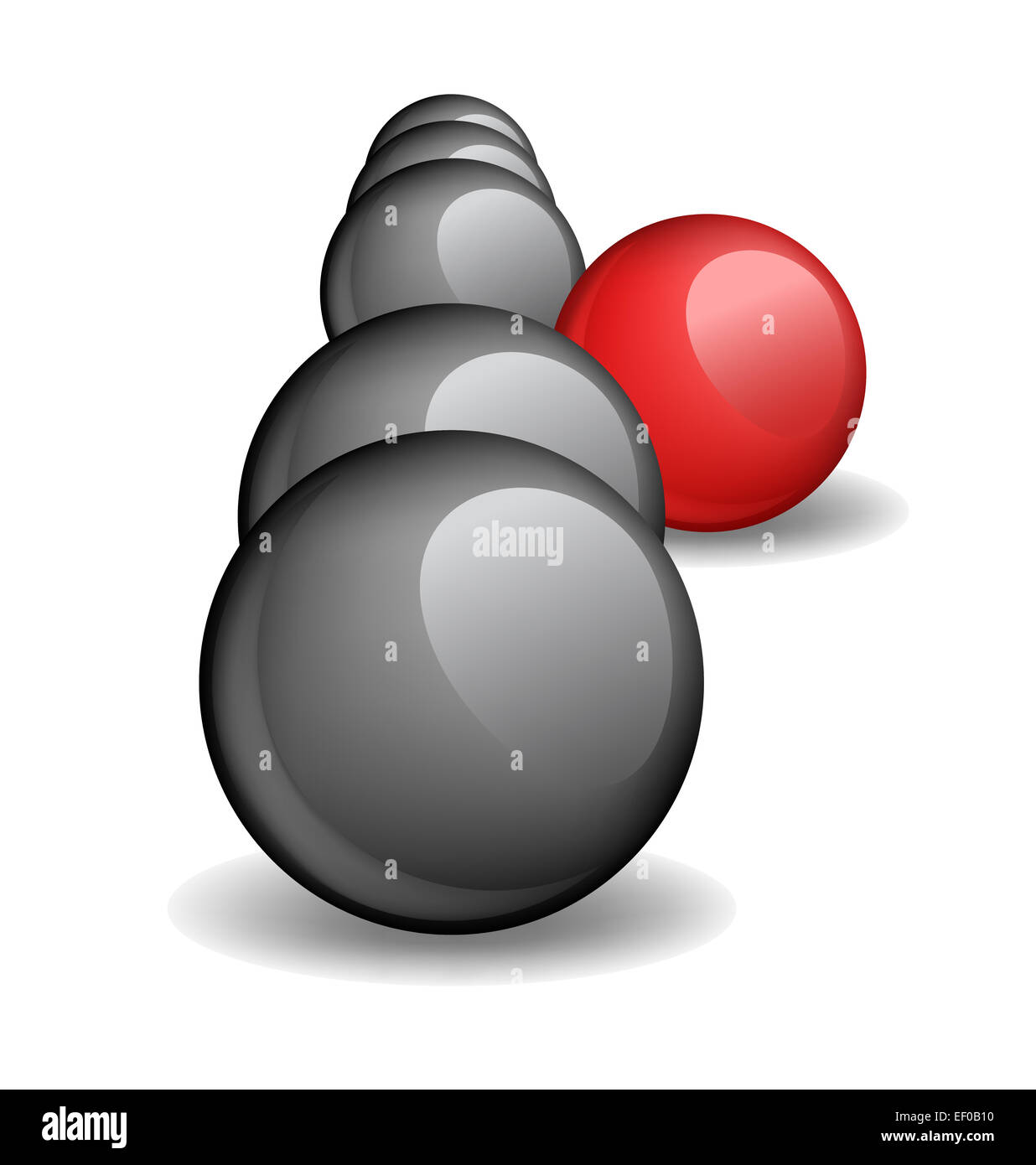 Concept unique d'une sphère rouge se tenir dehors à partir d'un groupe. Banque D'Images