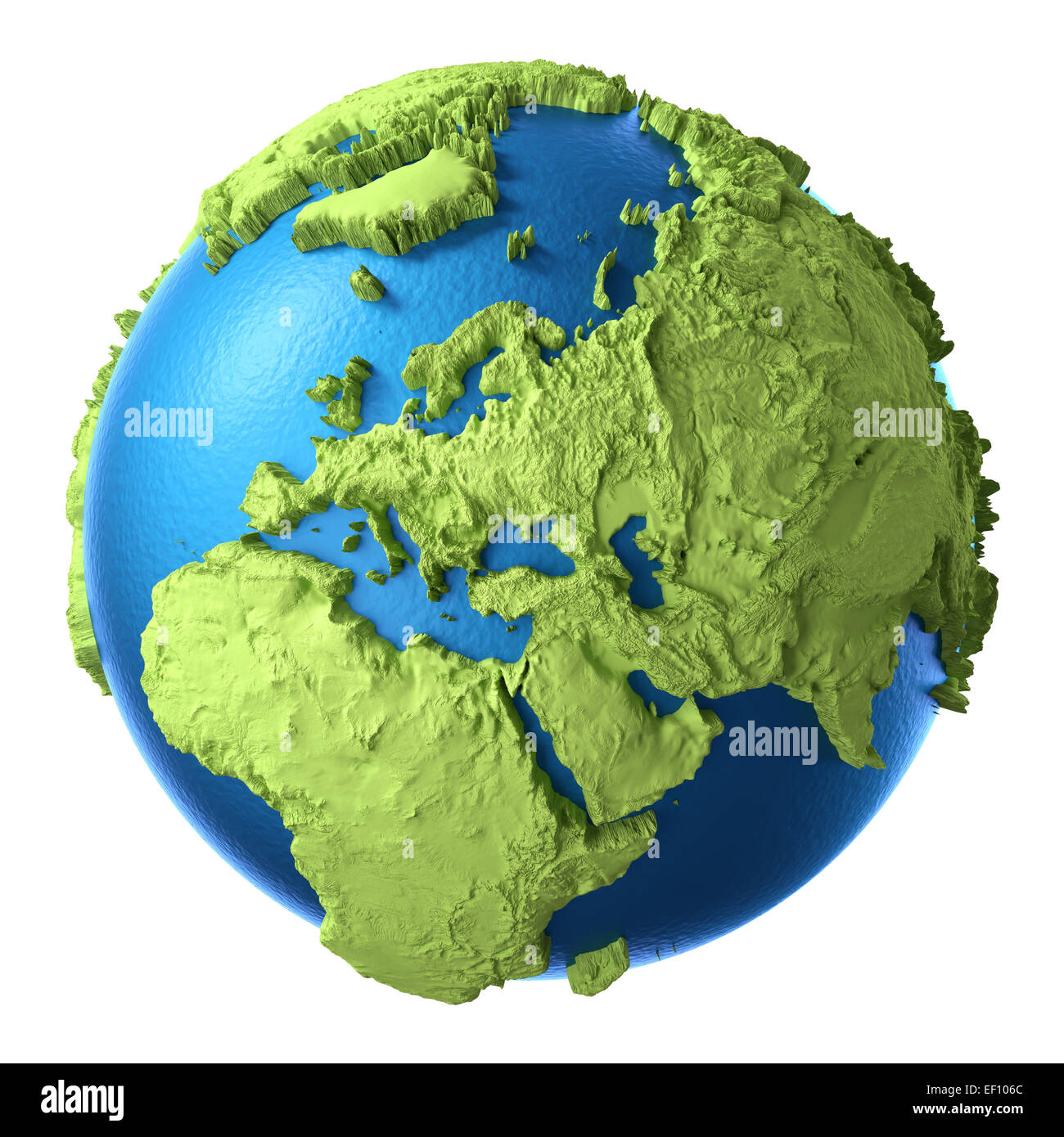3d Globe isolé sur fond blanc. Continent Europe. Éléments de cette image fournie par la NASA Banque D'Images