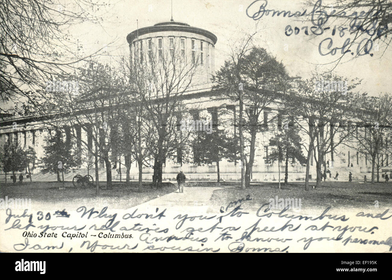 Le Capitole de l'État de l'Ohio, situé à Columbus, Ohio, est un exemple important de l'architecture néo-grecque. Achevé en 1861, il sert de siège au gouvernement de l'État et reste un point de repère important dans l'histoire politique de l'Ohio. Banque D'Images