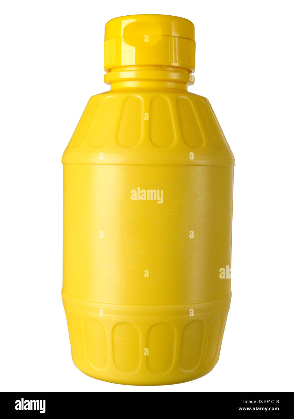 Bouteille de plastique jaune moutarde Banque D'Images