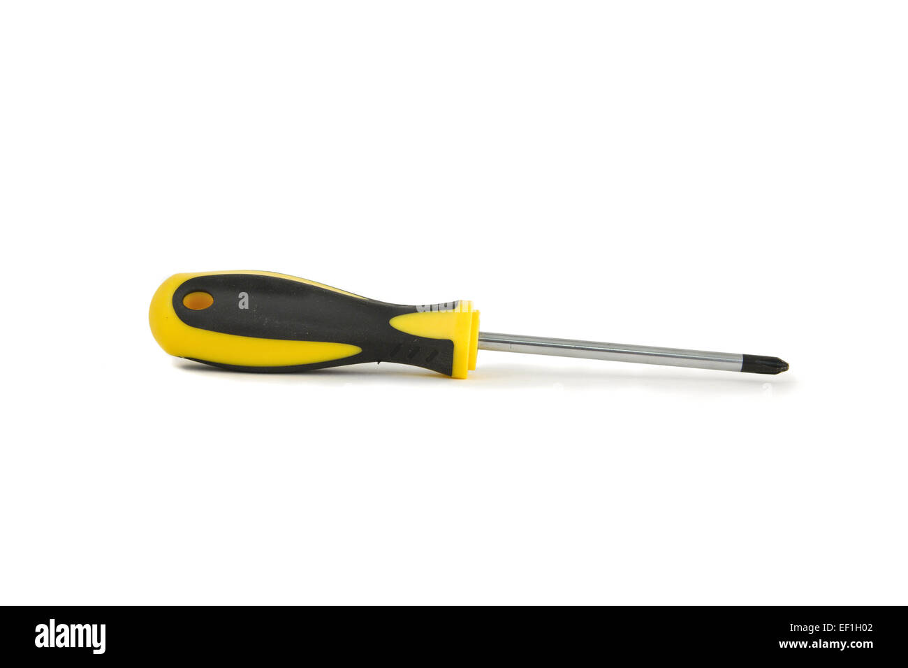 Close up d'un tournevis et de son ombre. Isolé sur blanc. Banque D'Images