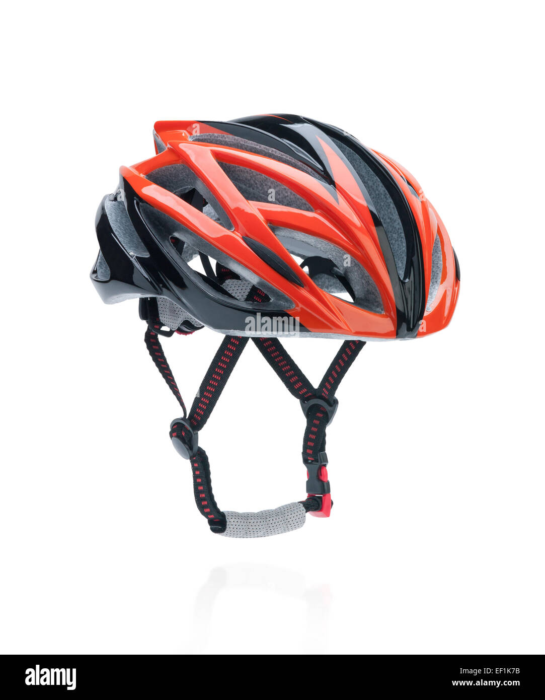 Location VTT casque de sécurité isolated on white Banque D'Images