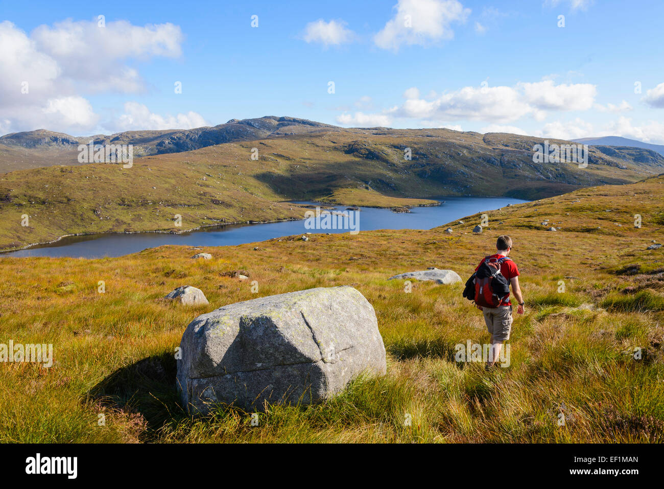 Vue depuis l'age de l'Jarkness Craignaw vers Loch Valley et, Galloway Hills, Dumfries et Galloway, Écosse Banque D'Images