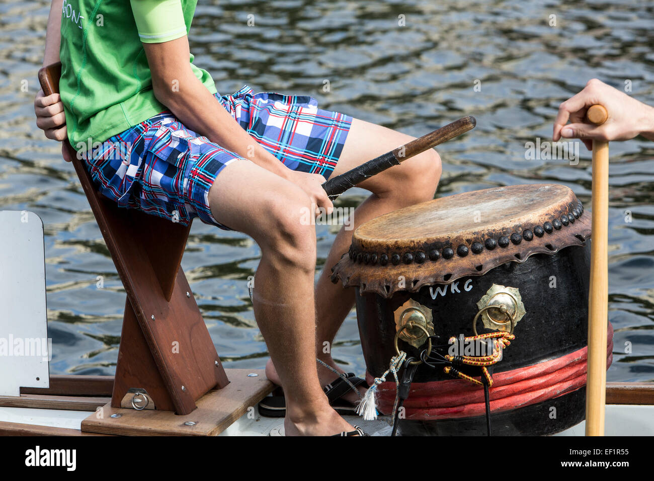 Dragon Boat Race, tournoi sur la rivière Ruhr, à Mülheim, Allemagne Banque D'Images