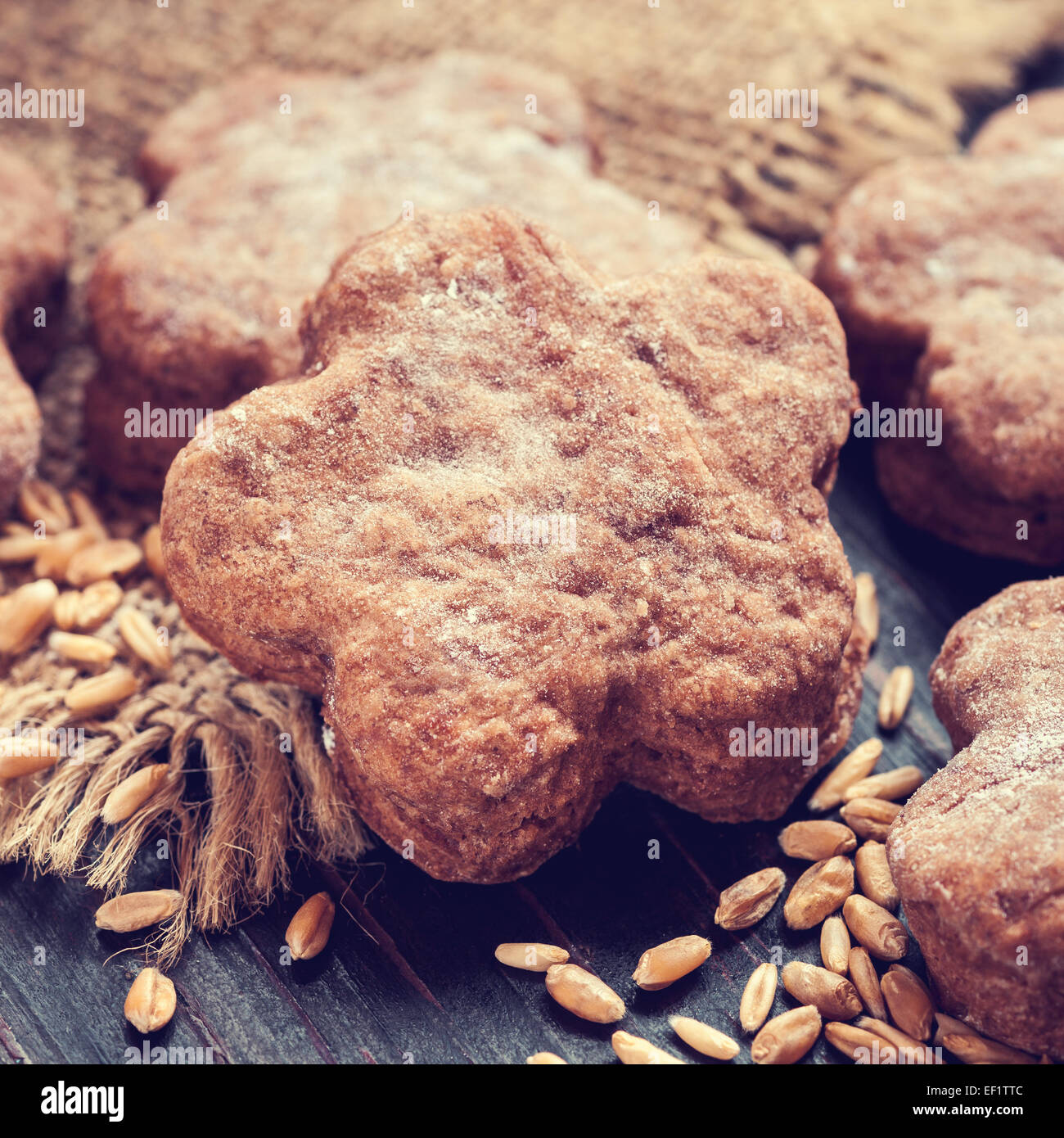 Cookies faits maison, vintage photo stylisée Banque D'Images