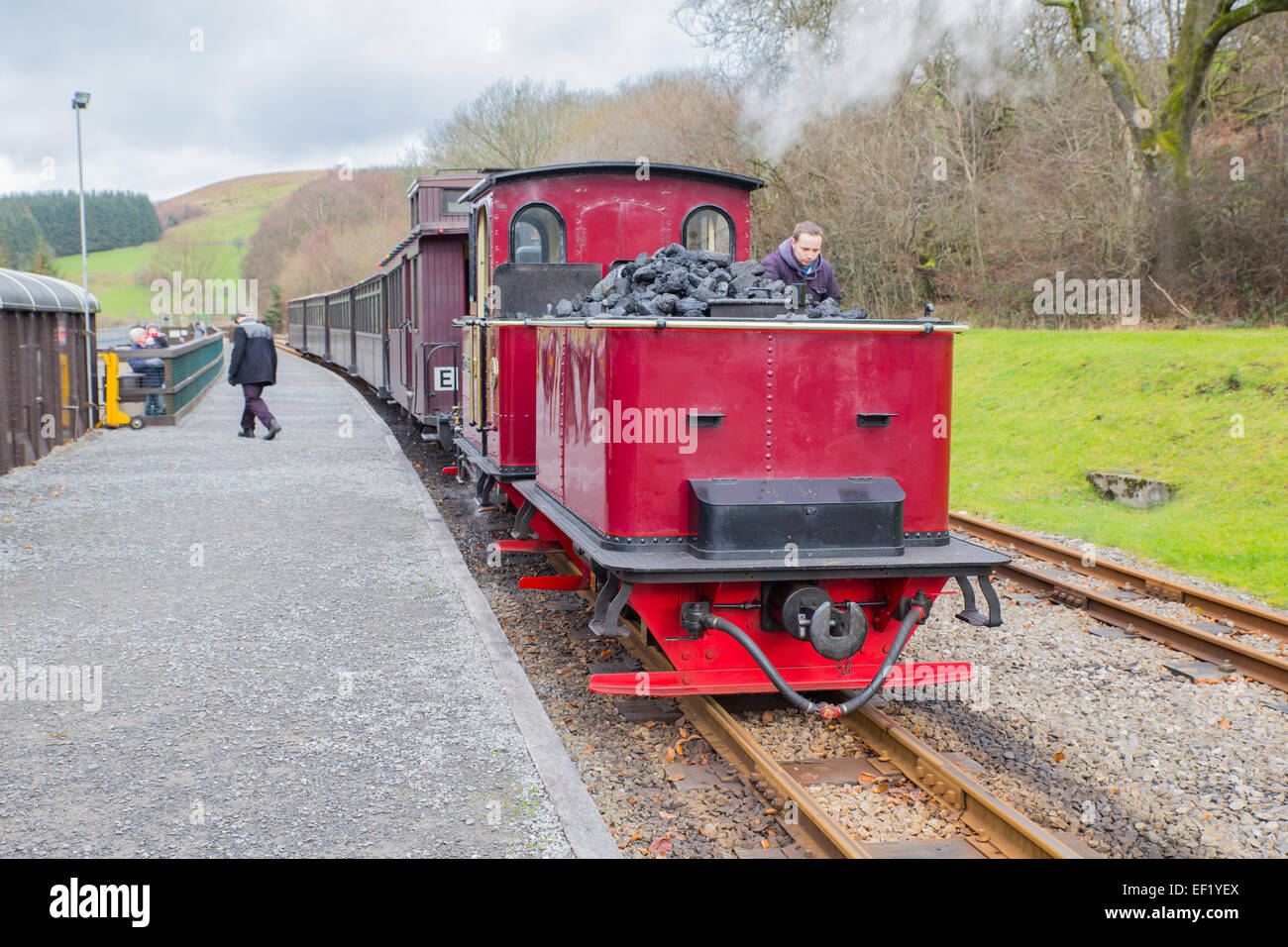 Moteur à vapeur au chemin de fer de montagne de Brecon. Banque D'Images