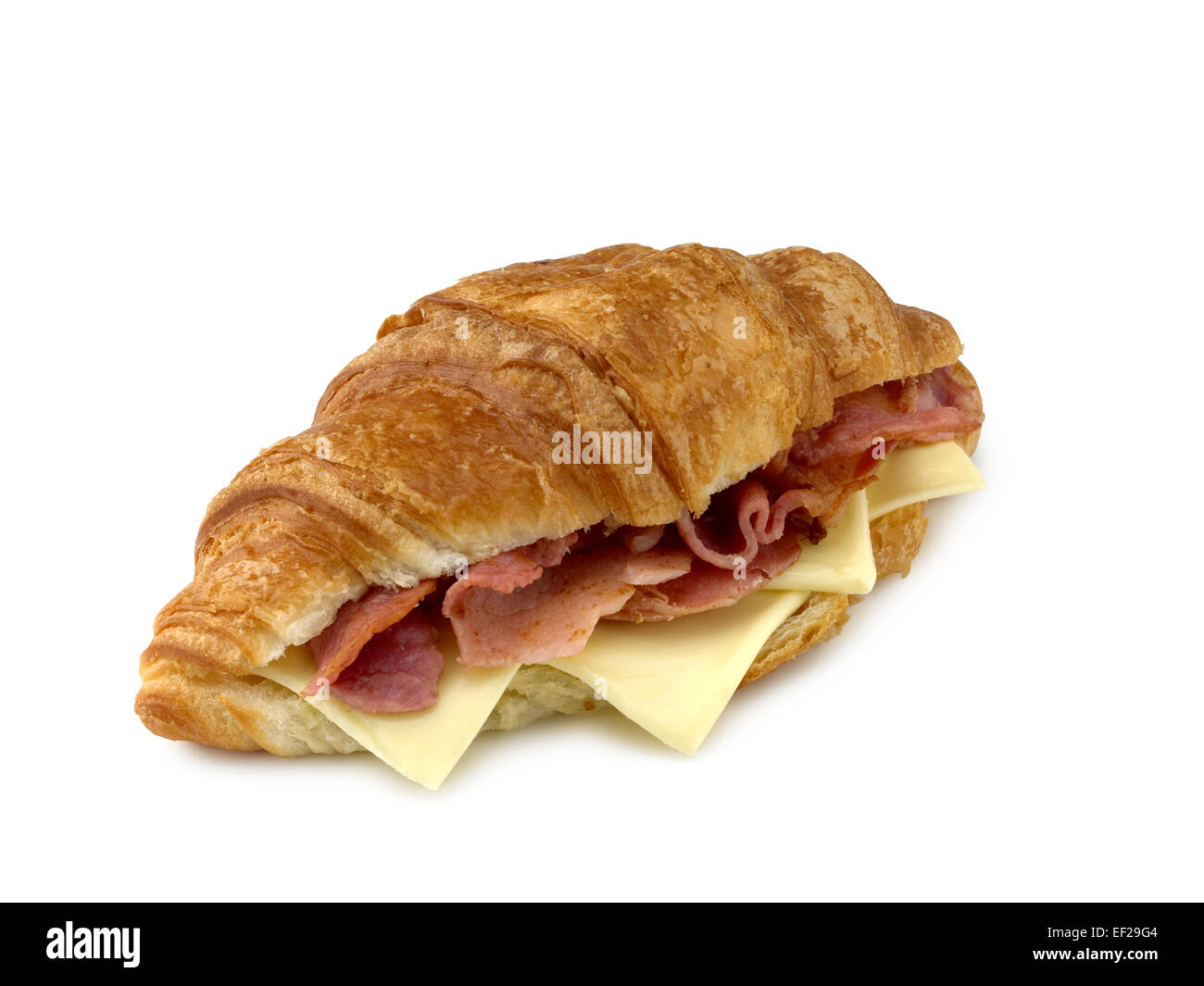 Un croissant avec du bacon et fromage Banque D'Images