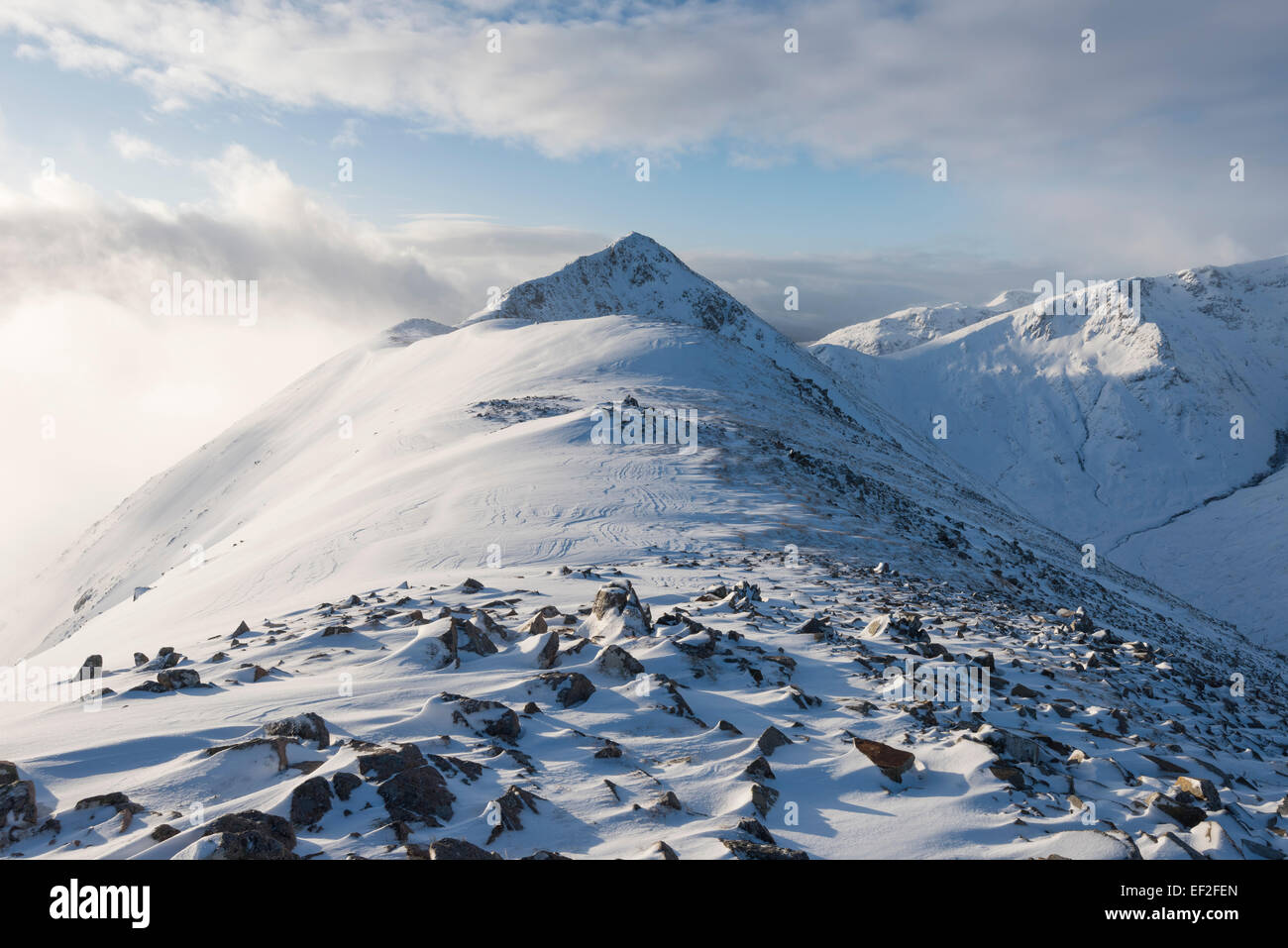 Buachaille Etive du Beag en hiver, Glencoe, Highlands, Scotland Banque D'Images