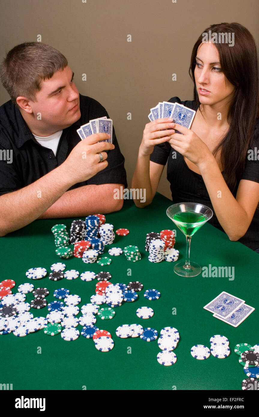 Joueurs de poker Banque D'Images