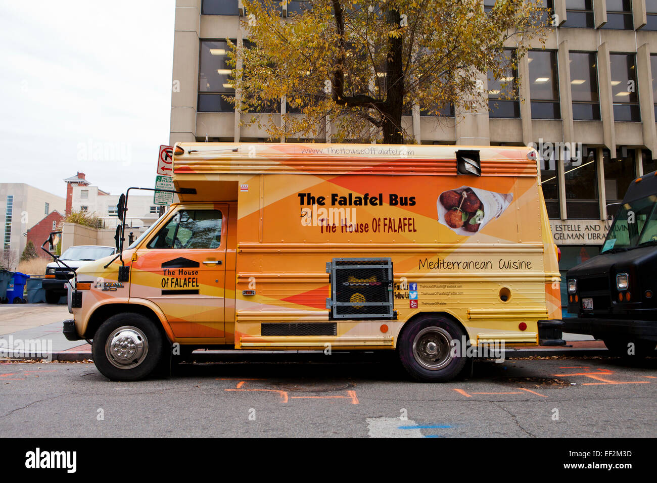 Falafel camion alimentaire - Washington, DC USA Banque D'Images