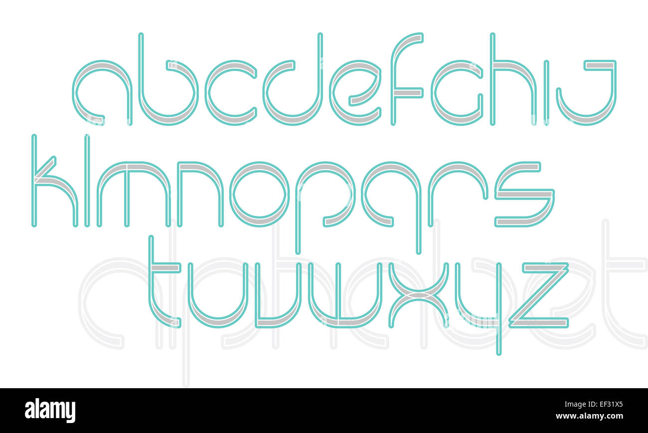 Nouveau jeu de lettres alphabet isolé sur fond blanc. vector font type design Banque D'Images