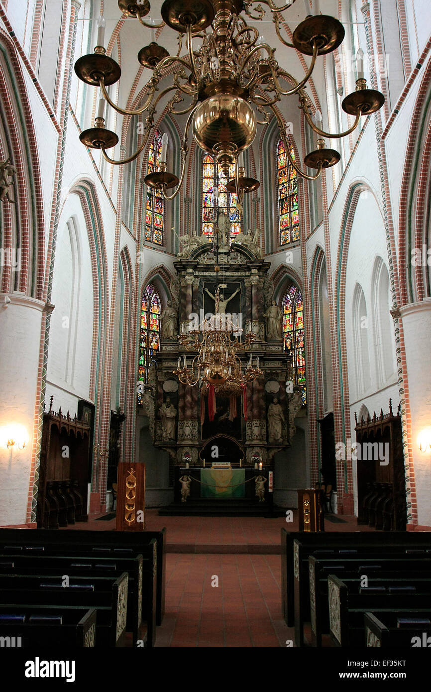 La nef de l'église Saint Petri à Buxtehude. Il est situé dans la vieille ville de Buxtehude et est à plus de 700 ans. Photo : Klaus Nowottnick Date : le 25 octobre 2013 Banque D'Images