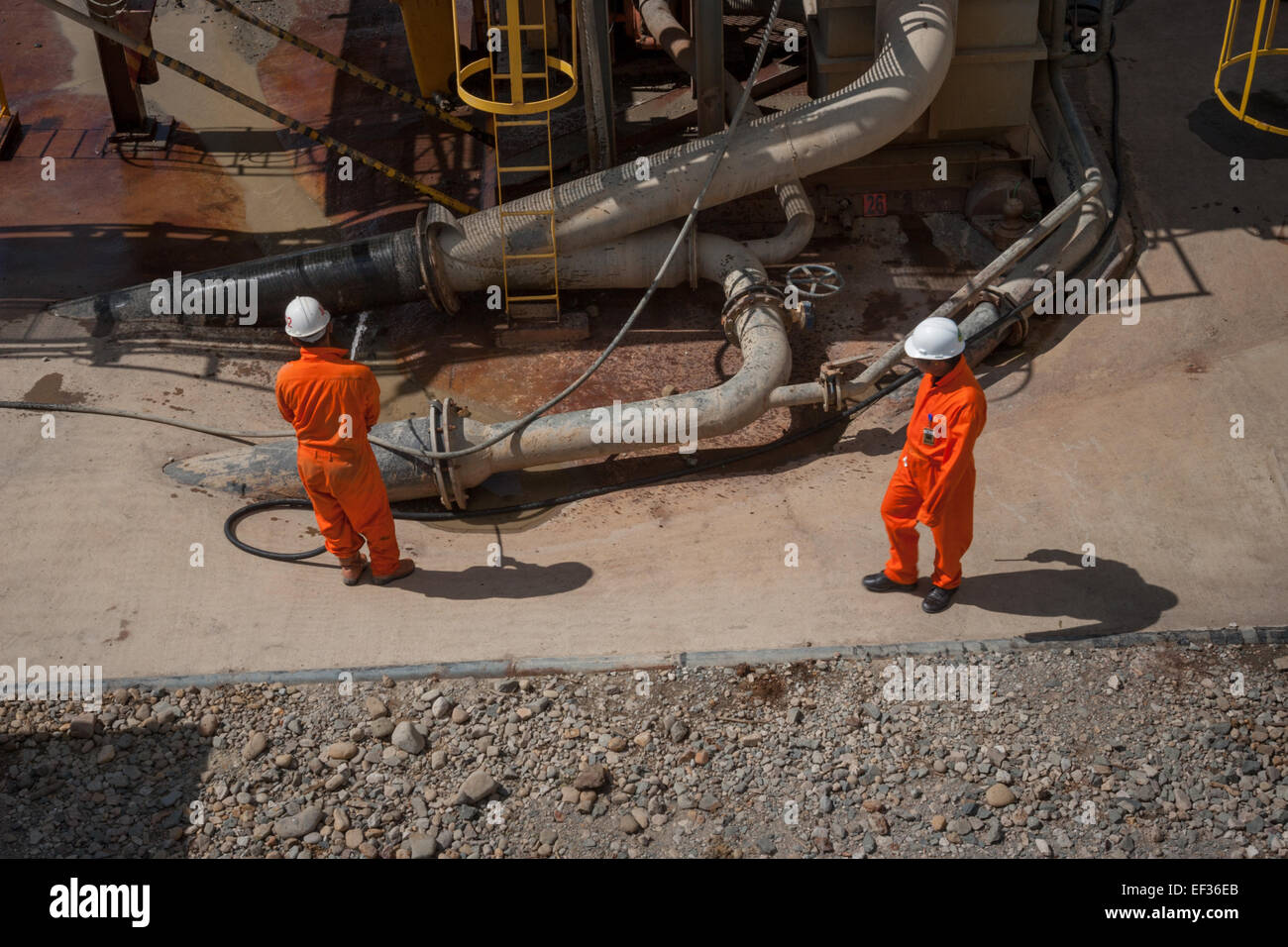 Activités sur Rio Tinto Kelian gold mine dans l'est du Kalimantan, en Indonésie. Banque D'Images