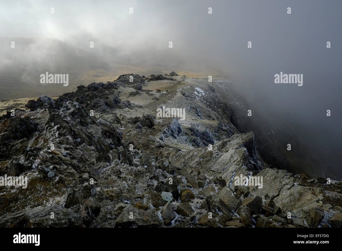 Monter Cadair Idris en hiver Banque D'Images