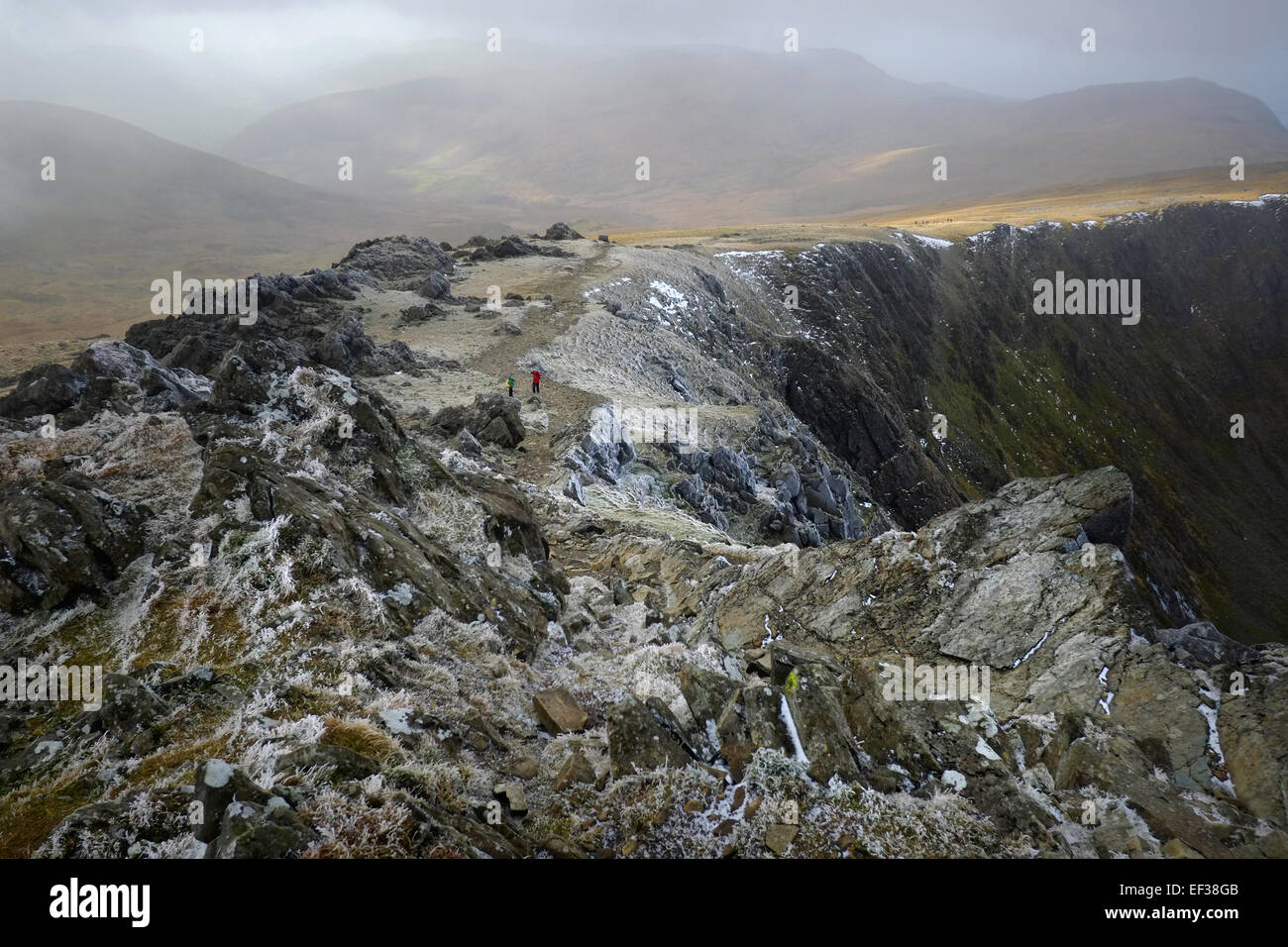 Monter Cadair Idris en hiver Banque D'Images