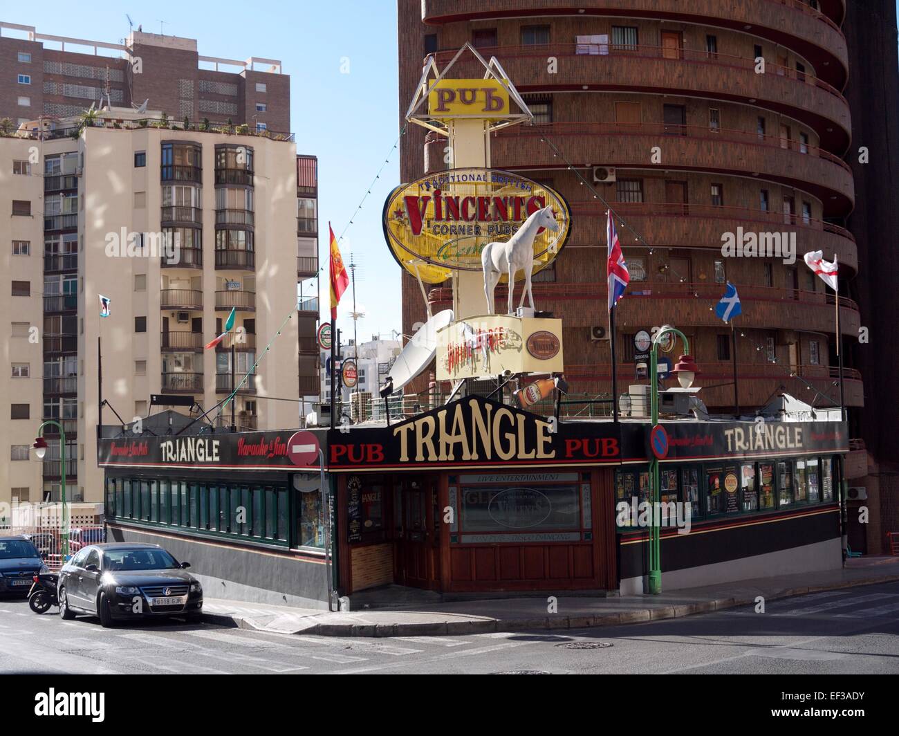 Pub Anglais à Benidorm, Espagne Banque D'Images