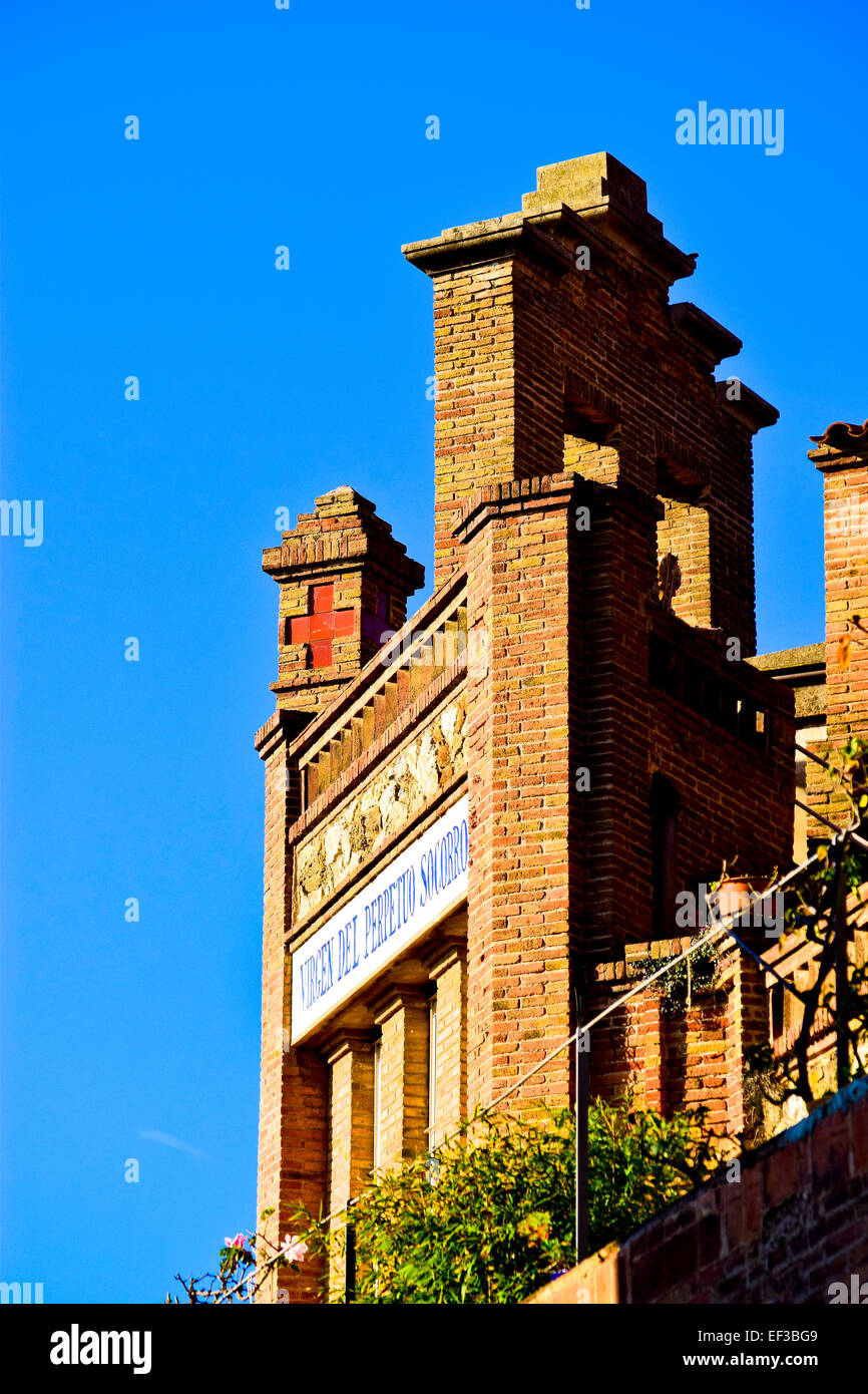 Sant Josep de la muntanya eglise, détail. Barcelone, Catalogne, Espagne. Banque D'Images