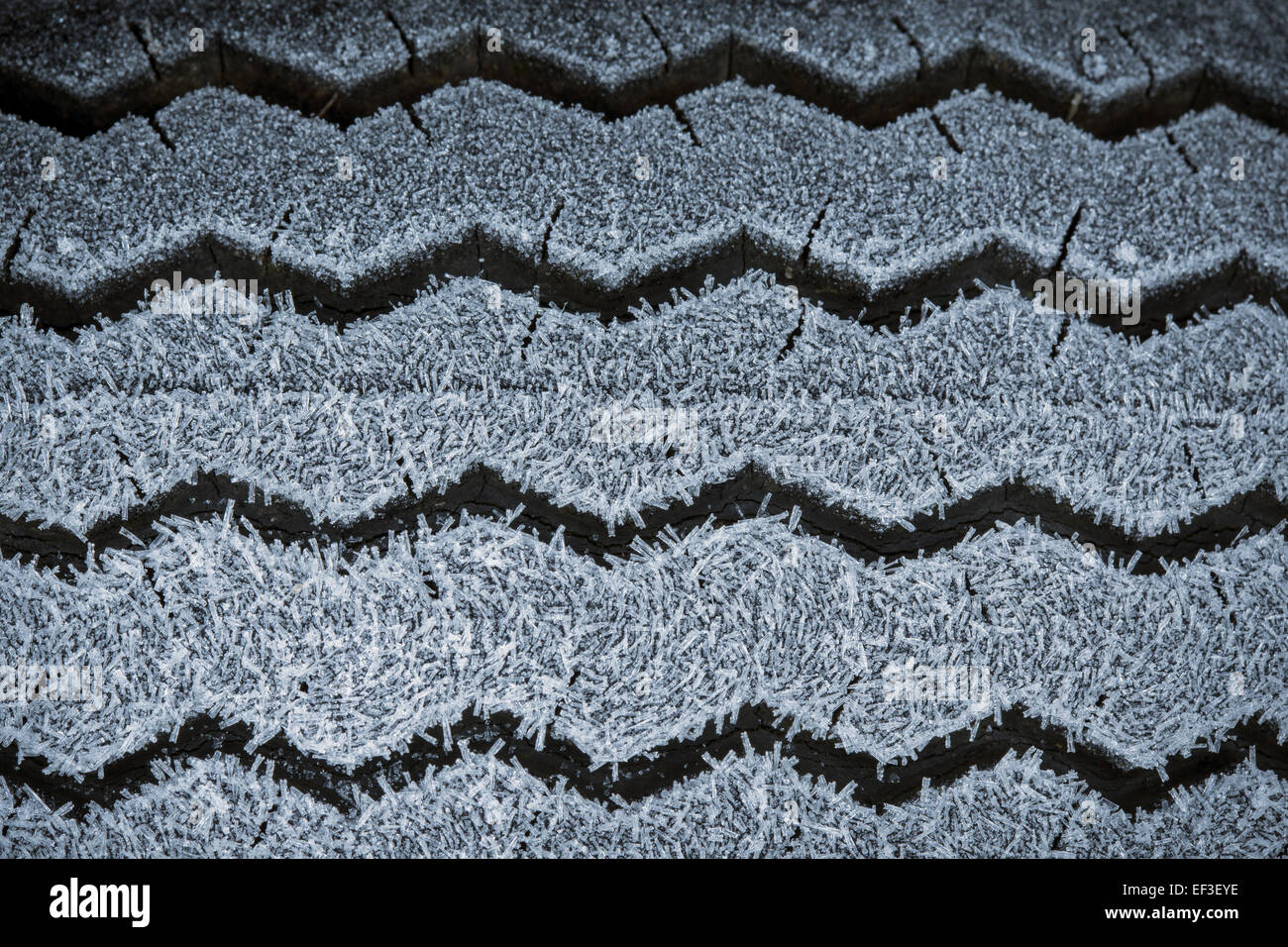 Frosty bande de roulement des pneus. Banque D'Images