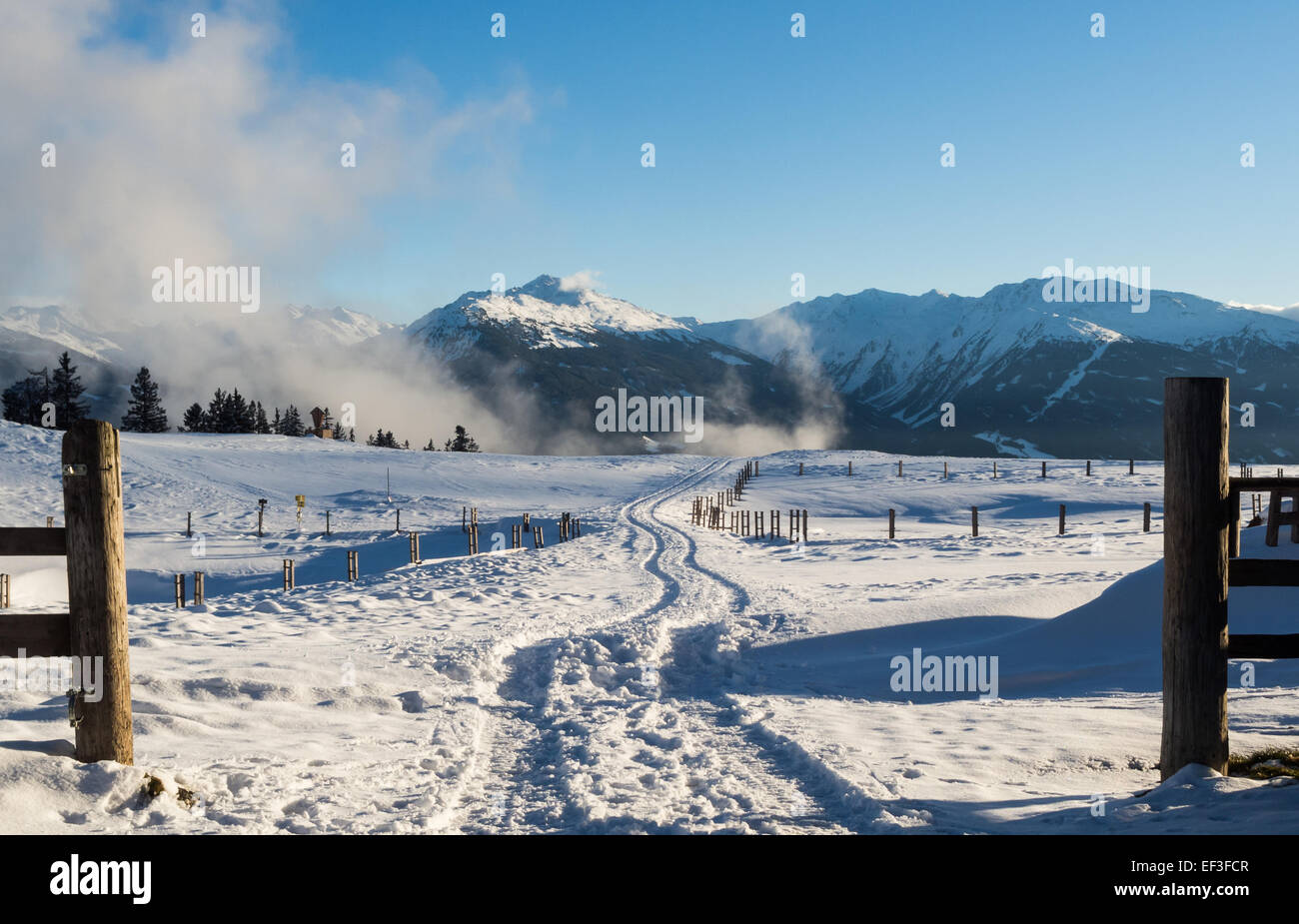 À partir de la Voldertal Walder Alm Banque D'Images