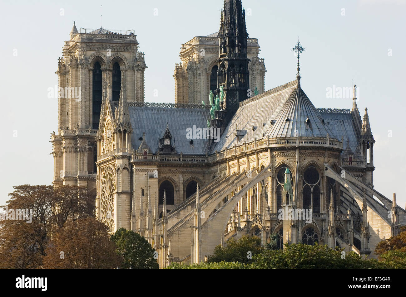 La Cathédrale Notre Dame, Paris, France. Banque D'Images