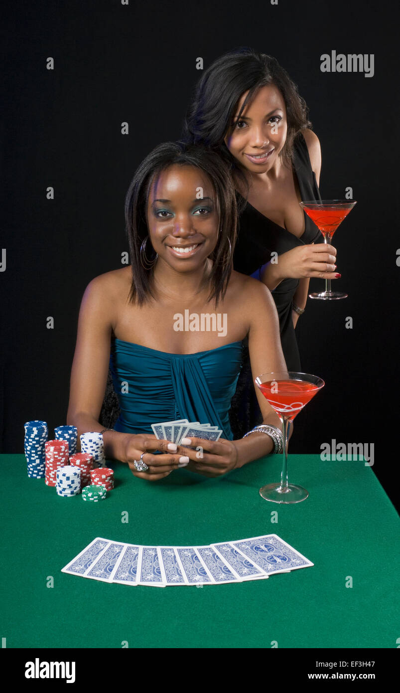Les deux joueurs de poker Banque D'Images