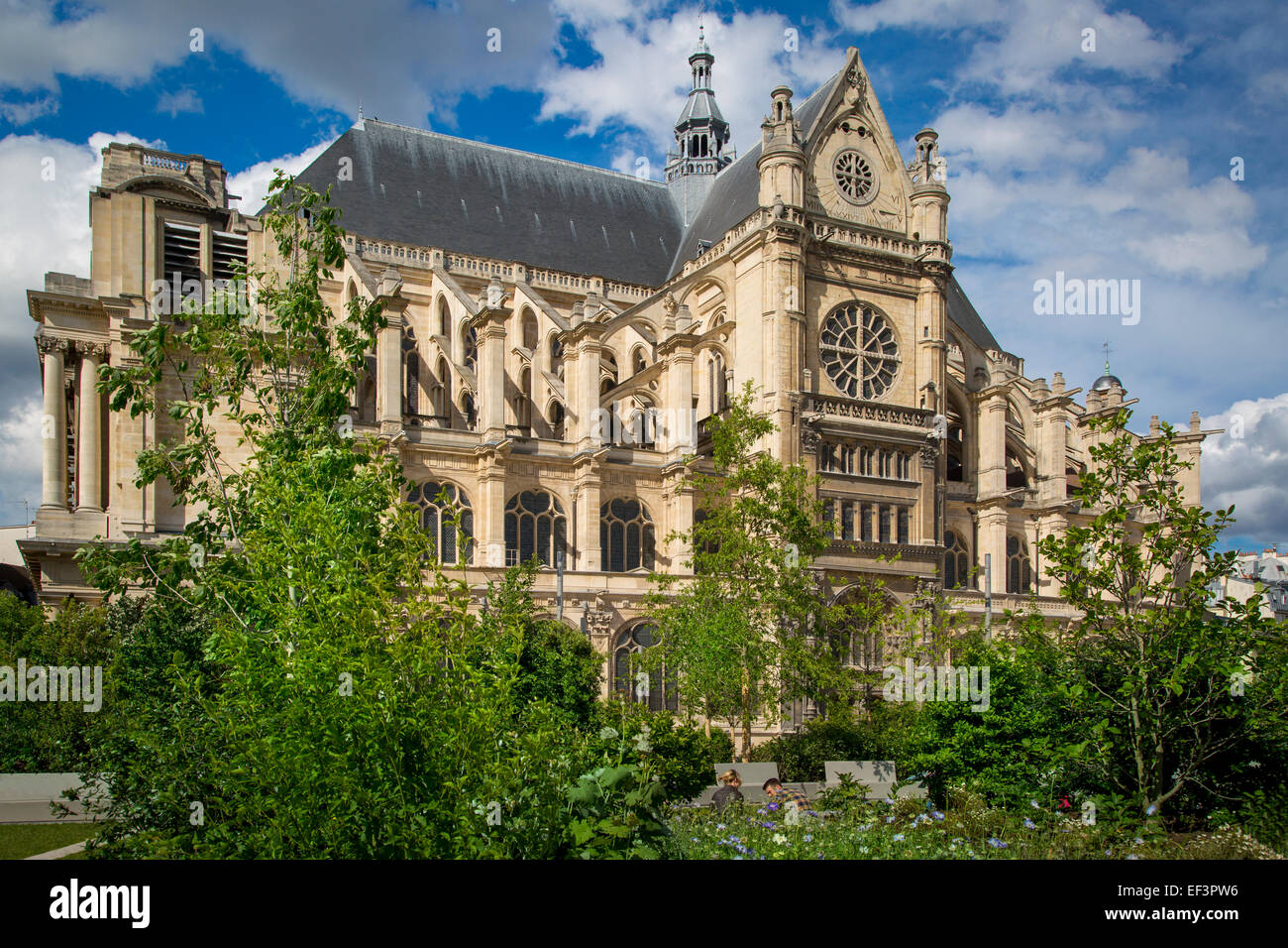 L'imposant, L'église gothique Saint Eustache, b. En 1532-1632, les Halles, Paris, France Banque D'Images