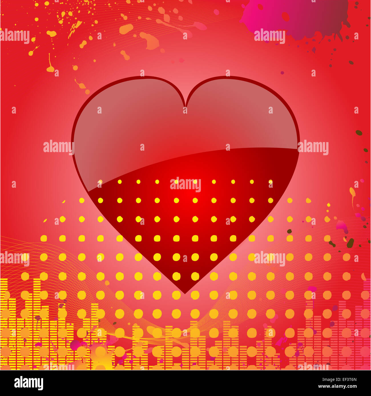 Rouge brillant Valentine sur un fond abstrait Banque D'Images