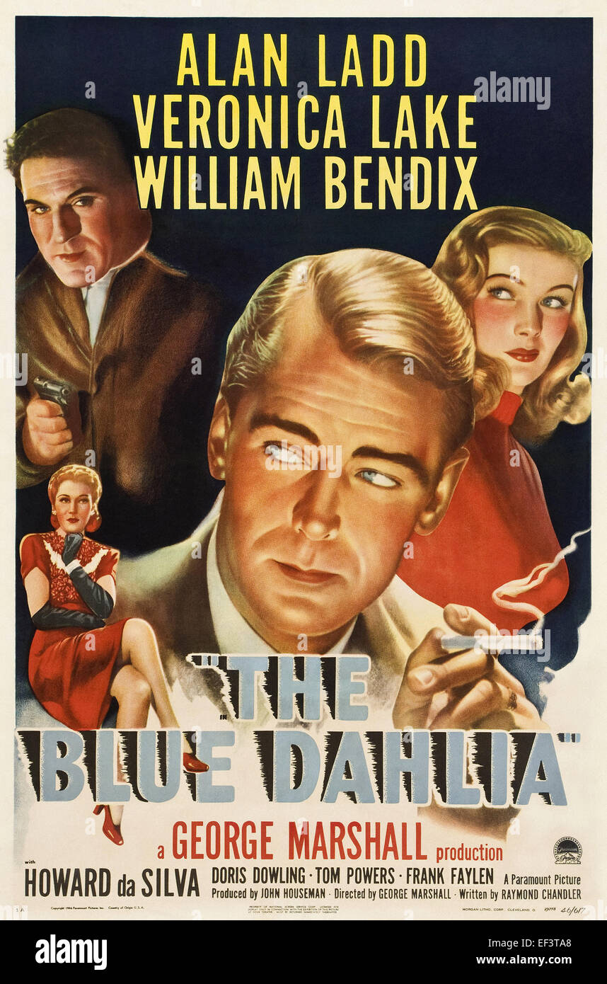 Le Dahlia Bleu - Veronica Lake, Alan Ladd - Film Poster Banque D'Images