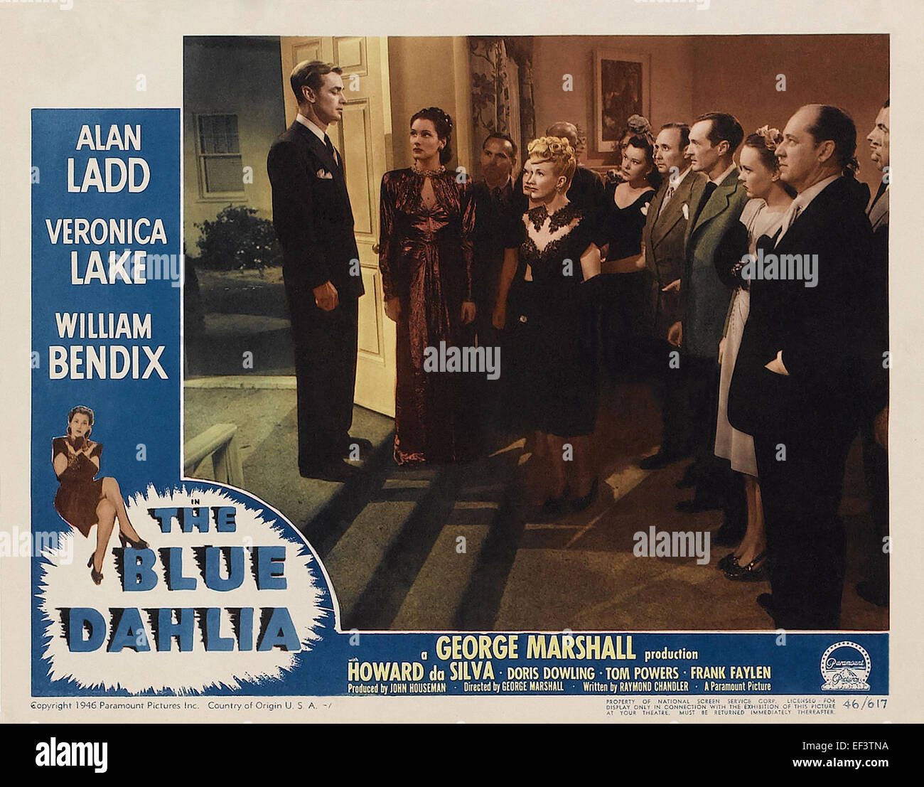 Le Dahlia Bleu - Veronica Lake, Alan Ladd - Film Poster Banque D'Images