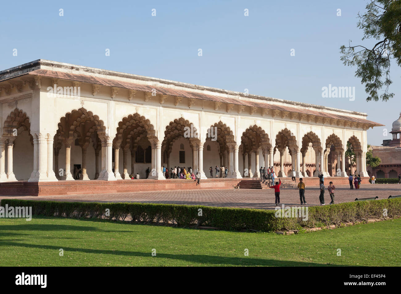 Agra, Uttar Pradesh, Inde. Diwan-i-Am, le hall de l'auditoire, dans Fort d'Agra Banque D'Images