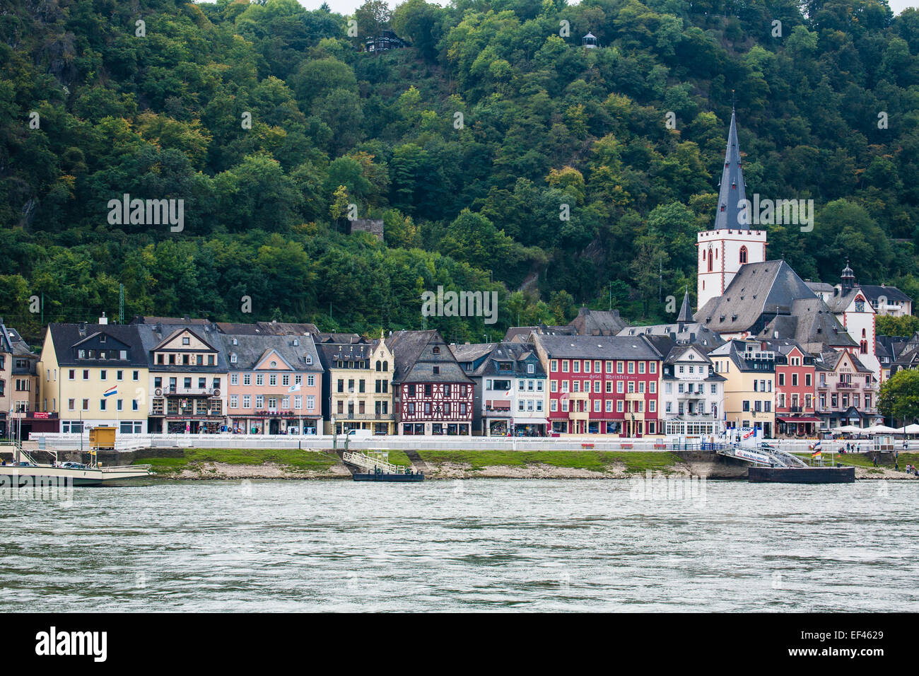 St Goar, Rhin, fleuve, Allemagne Banque D'Images