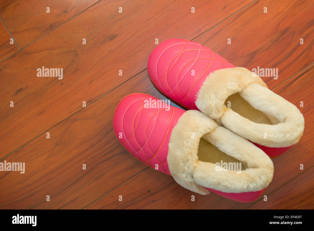 Paire de chaussures pour dame sur parquet dans la chambre à coucher Banque D'Images