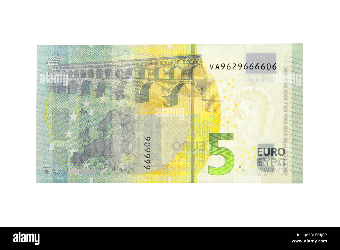 Lfive 5 euro changer de l'argent monétaire de l'économie mondiale de l'union européenne future conversion monnaie de papier billet vert billets nouvelle Banque D'Images