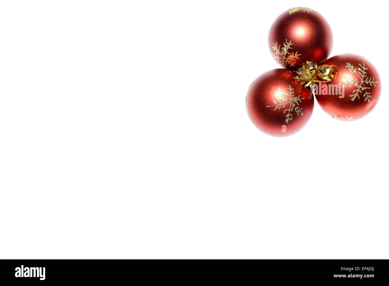 Décoration de Noël boules rouges avec des flocons de Noël Banque D'Images