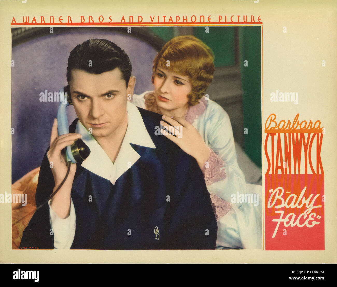Baby Face - Barbara Stanwyck - Movie Poster Banque D'Images