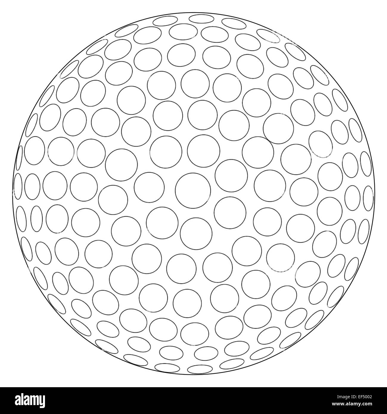 Une balle de golf dessin isolé sur fond blanc Banque D'Images