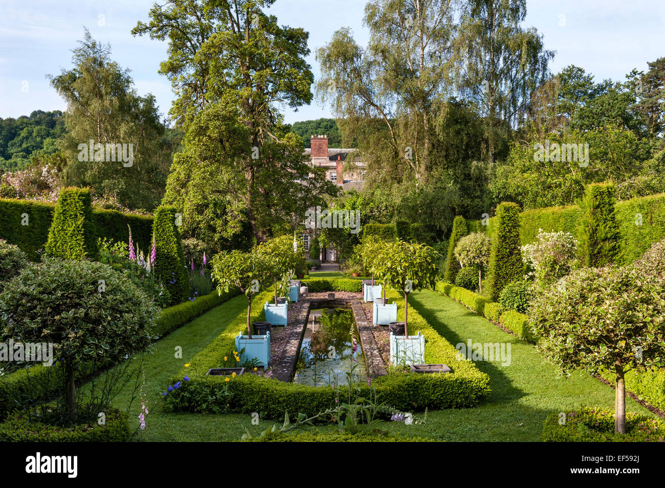 La Dower House Garden, Morville Hall, Shropshire, au Royaume-Uni. Décrit dans la Morville Heures par Katherine Swift Banque D'Images